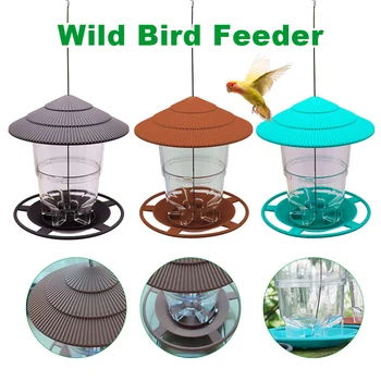 Инструмент за хранене на храна за птици с висящо въже Контейнер за храна за птици с голям капацитет Автоматично хранилка за колибри за външен градински двор