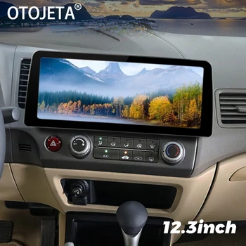 12.3'' Android 13 екран кола видео плейър радио стерео за Honda Civic 2006-2011 GPS Bluetooth мултимедия Carplay главата единица 128G