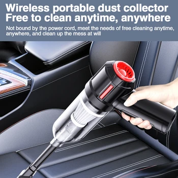 Ръчна прахосмукачка 35000RPM Безжична прахосмукачка 4000mAh Handheld Dust Buster USB зареждане Мини прахоуловител автомобилни части