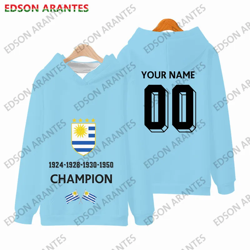 EDSON ARANTES Ново потребителско име Анцуг с качулка Уругвайско знаме Мъже Дамски суитчър Уругвайски патриот Futbol Fan Дрехи за възрастни