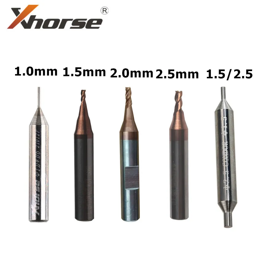 Xhorse 1.0mm фреза / 1.5mm фреза / 2.0mm фреза / 2.5mm фреза / 2.5mm фреза / 1.5mm / 2.5mm резачка 5pcs / партида