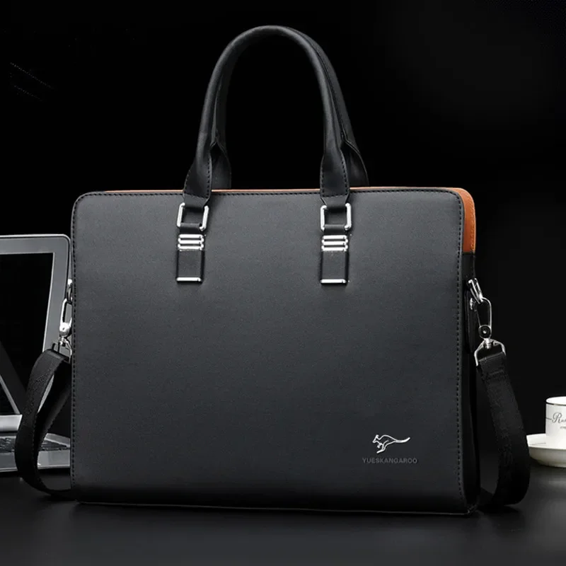 Бизнес хоризонтални мъжки куфарчета чанта с висок капацитет лаптоп чанта офис мъжки рамо пратеник чанта луксозна пазарска чанта