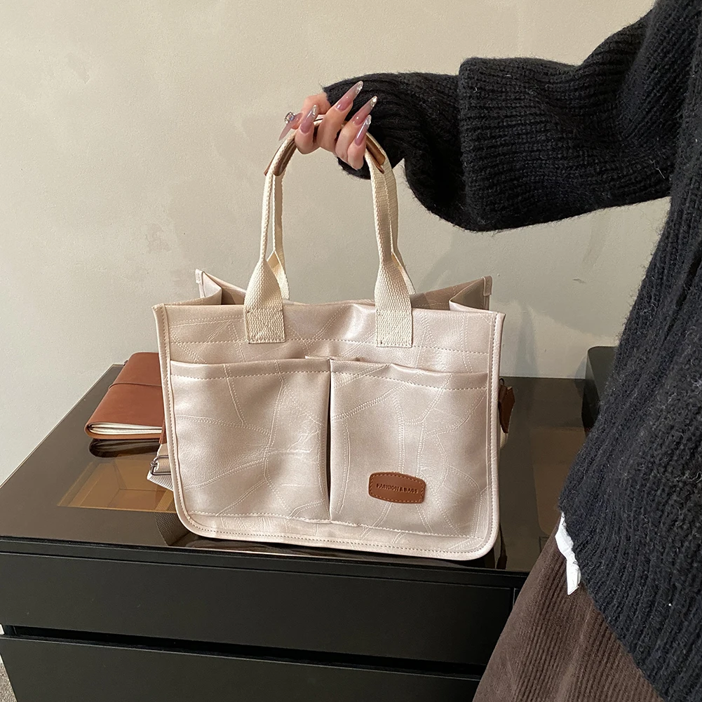 жени PU голяма пазарска чанта All-мач чанта стилен просторен Hobo чанта мода горната дръжка чанта работа чанта за ежедневно офис употреба рамо чанта